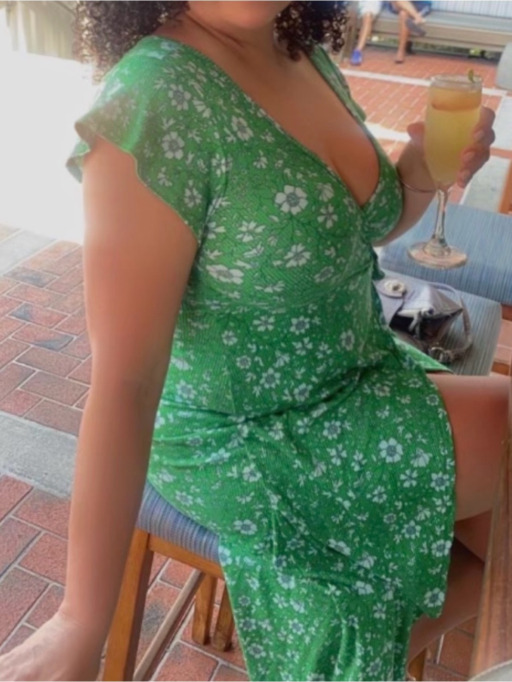 Green Floral Wrap Maxi Dress - Women